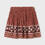 Falda Casual Ligera Par Aniña Mod.7932 Marca Mayoral® Granate Floreado 12 Años