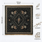 Chalina Chal Elegante Suave Para Mujer 130x130cm Multiusos Marino Figuras Unitalla
