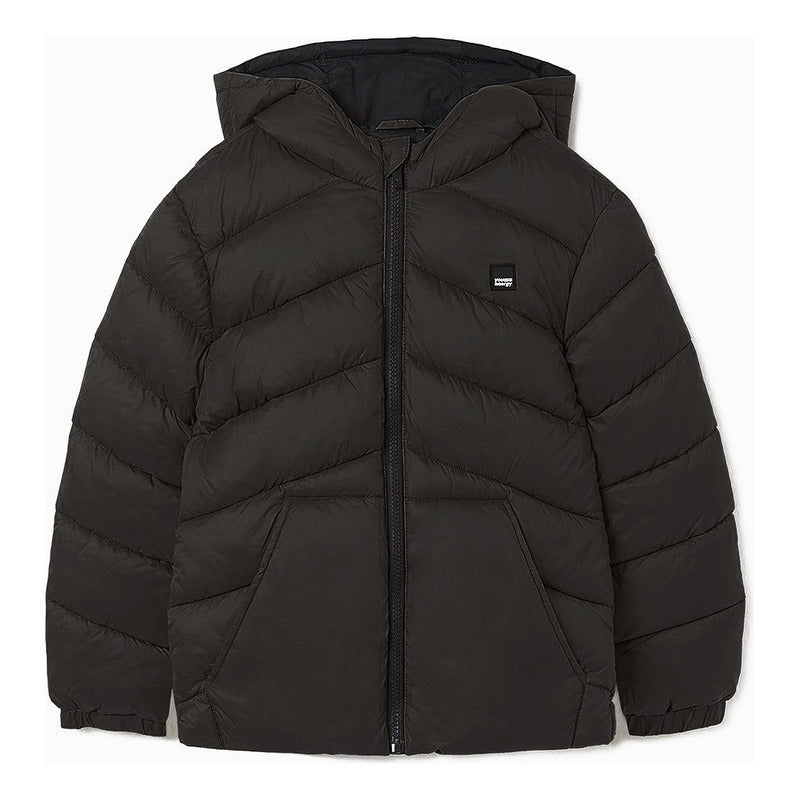 Chamarra Acolchada Para Niño Mod.7462 Marca Mayoral® Marrón Oscuro 10 Lisa
