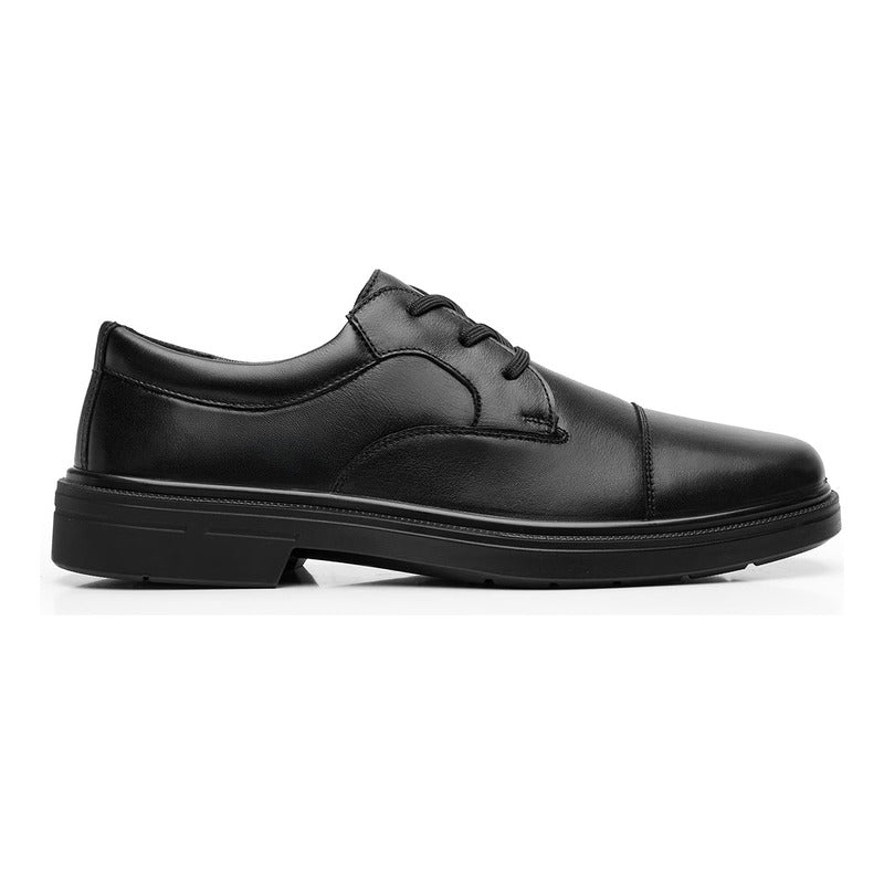 Zapato Derby Vestir Para Hombre Mod.419603 Marca Flexi® Negro Lisa 26 Mx
