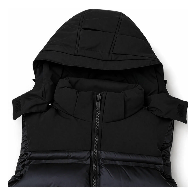 Chaleco Para Hombre Acolchado Con Capucha M.h45305 Bobois® Azul Oscuro Lisa G