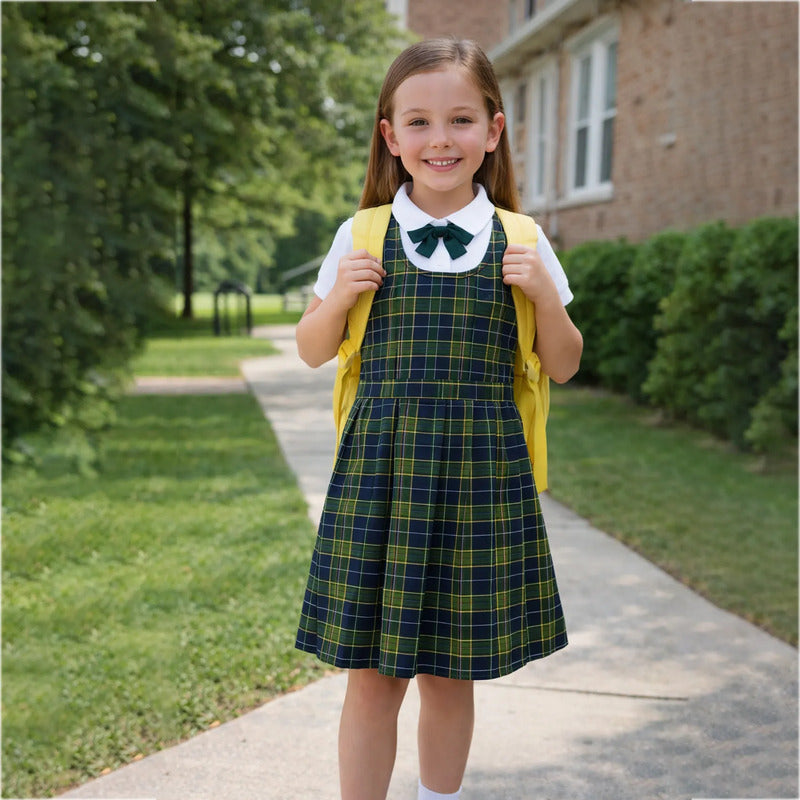 Rollo De Tela Escolar 50% Algodón 30mx1.5m Marca Dafer® Verde/multicolor Escolar