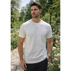 Playera Casual Para Hombre Texturizada A61302 Marca Bobois® Beige G Texturizado