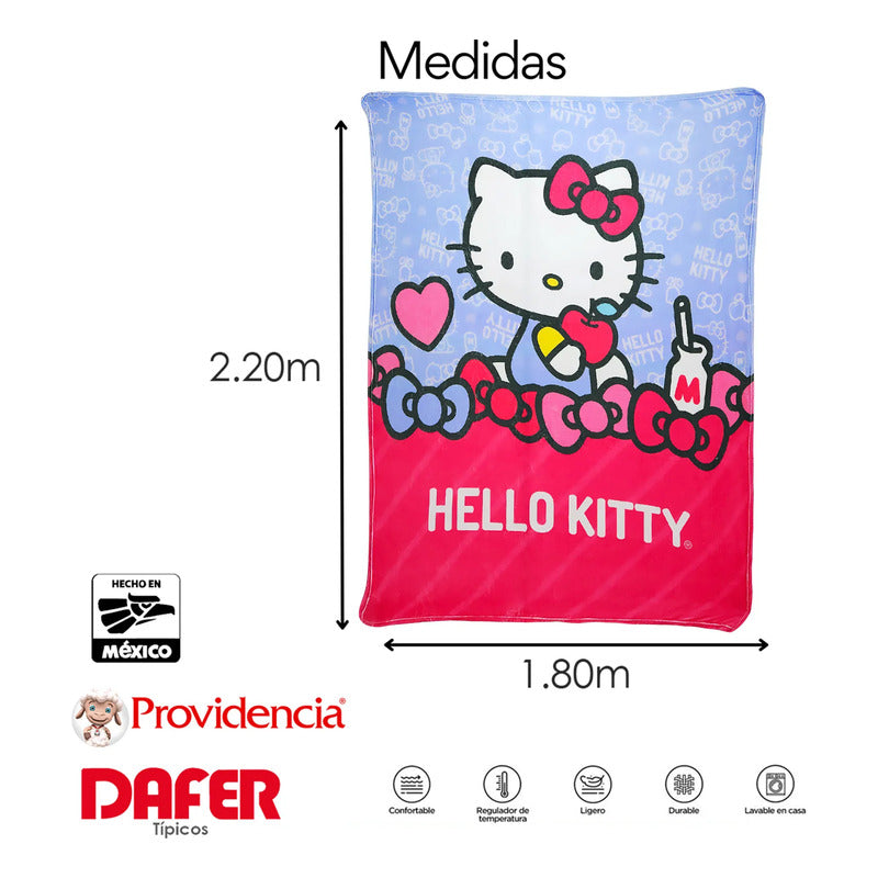 Cobertor Ligero Super Suave Matrimonial Diseños Providencia® Hello Kitty 850 G Multicolor