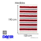 Falsa Artesanal 1.90m X 1.20m Cobija Multiusos Mexicana Geométrico 1 Kg Rojo
