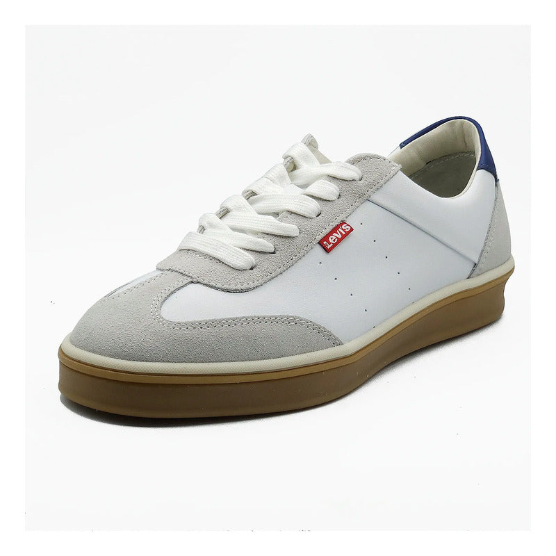 Tenis Pavel Casual Para Hombre Mod.l2126591 Marca Levís® Blanco Lisa 7,5 Mx