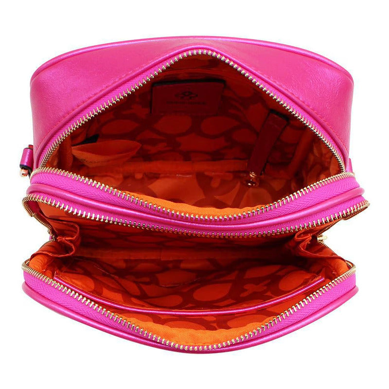 Bolsa Crossbody Huellas Para Mujer Modji2441 Jaime Ibiza® Fucsia Brilloso Oro