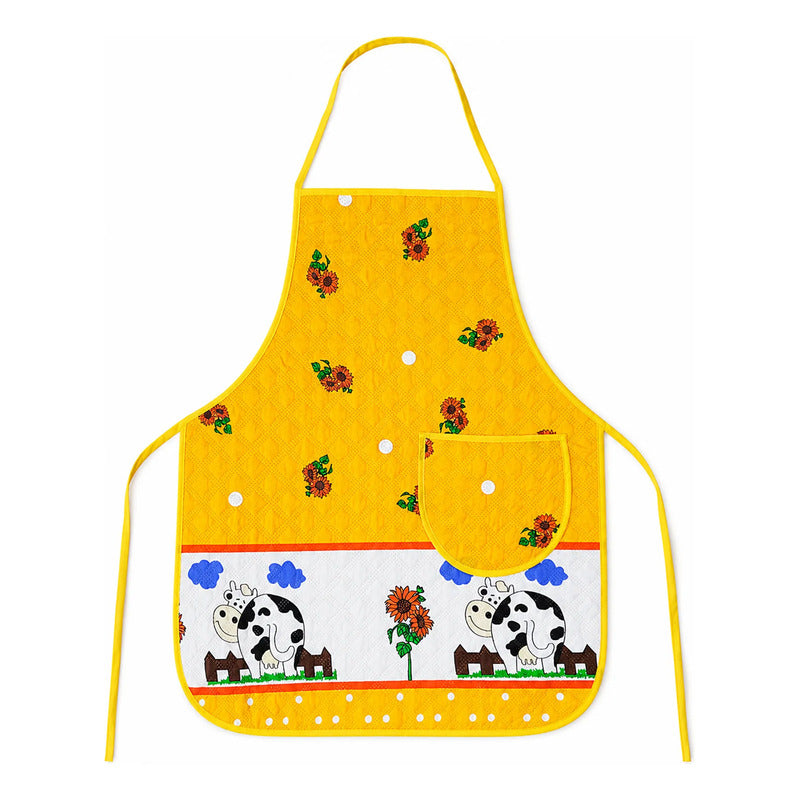 Mandil Delantal Ajustable Multiusos Repelente 65x50cm Amarillo Granja