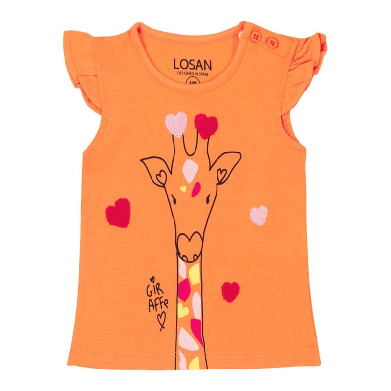 Blusa Para Niña Con Estampado Mod.2181201al Marca Losan®