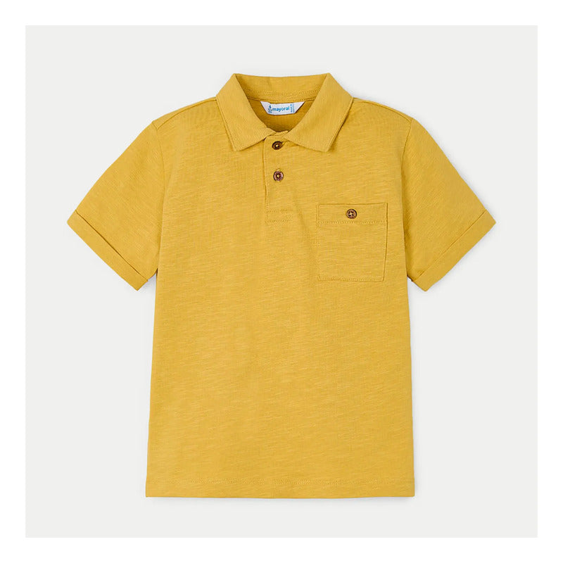 Playera Polo Para Niño Mod.3109 Marca Mayoral® Oro 5 Años Lisa