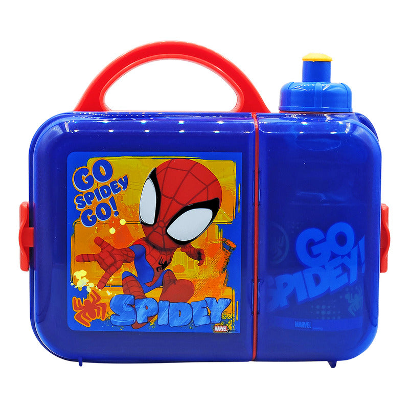Lonchera Infantil De Plástico Con Botella Diseños Varios