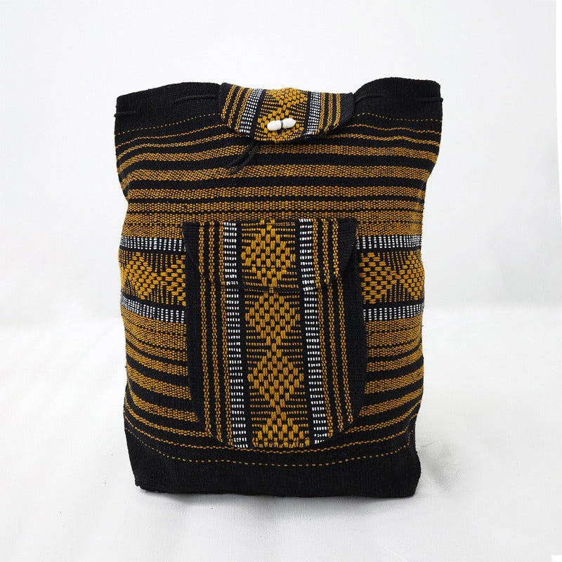 Mochila Artesanal Tejida Tipo Morral Con Bolsillo Frontal 10kg