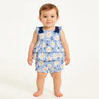 Conjunto De Bebé Blusa+short Mod.1232 Marca Mayoral® Añil 12 Meses