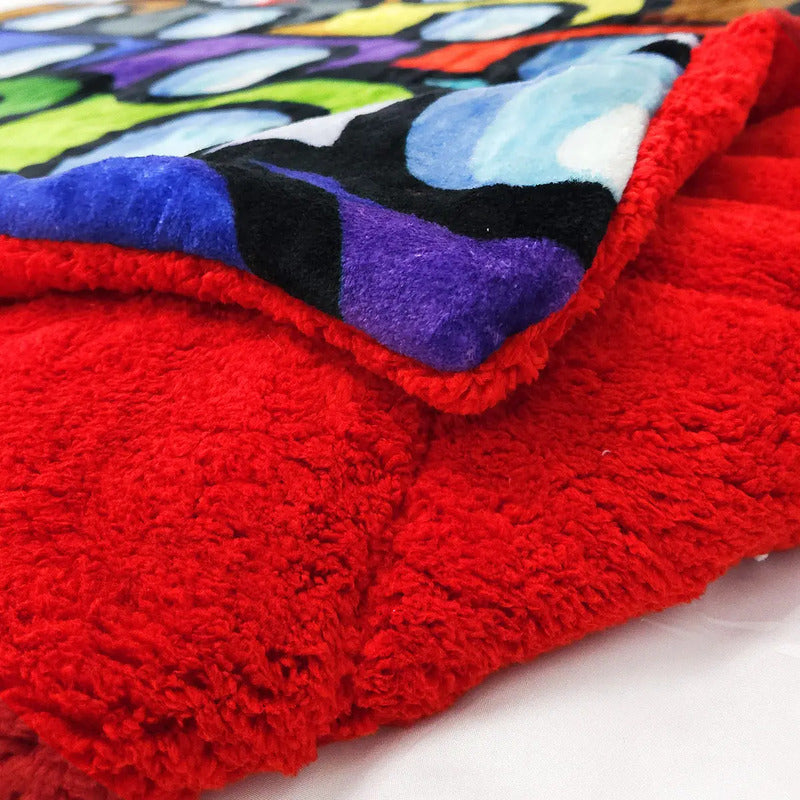 Cobertor Borrega Matrimonial 1.80x2.2m Infantil Providencia® Color Multicolor Diseño De La Tela Among Us 2 Kg