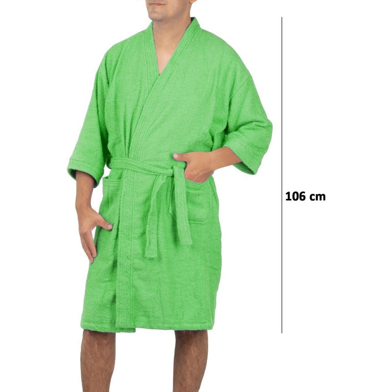 Bata De Baño Unisex Absorbente Unitalla Tela Suave Ligera