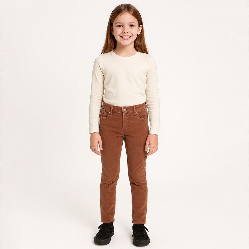 Pantalón De Pana Para Niña Mod.7589 Marca Mayoral® Coral Oscuro Liso 12