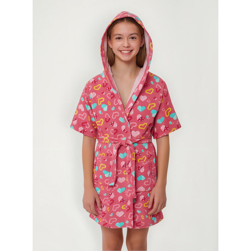 Bata De Baño Microfibra Estampada Diseños Animados