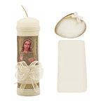 Set Para Bautizo Vela+concha+toalla+caja De Madera