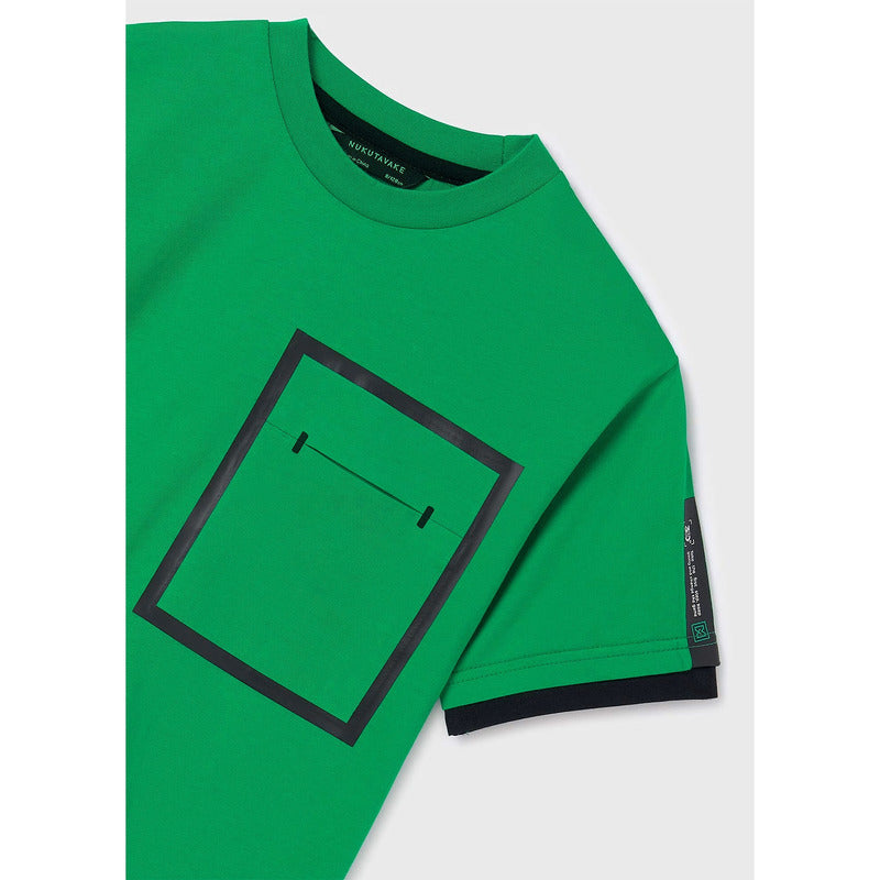 Playera Oversize Fit Para Niño Mod.6046 Marca Mayoral Clorofila Líneas 18 Años Lisa