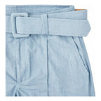 Short Casual Con Cinto Para Mujer Mod.4203 Marca Exotica® Azul Claro Lisa Ch