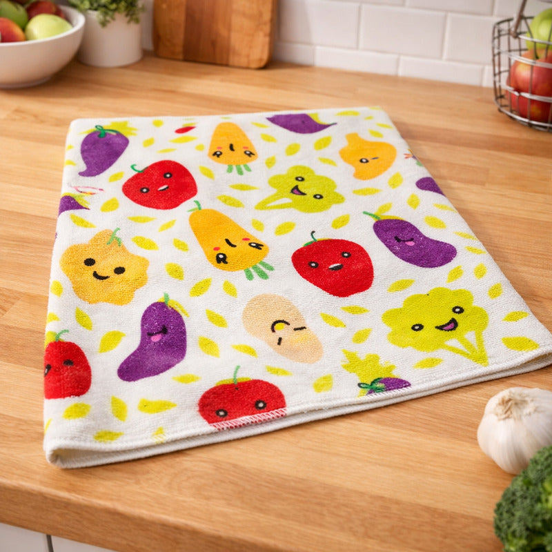 Servilleta De Cocina Multiusos Microfibra Estampada 40x40 Cm