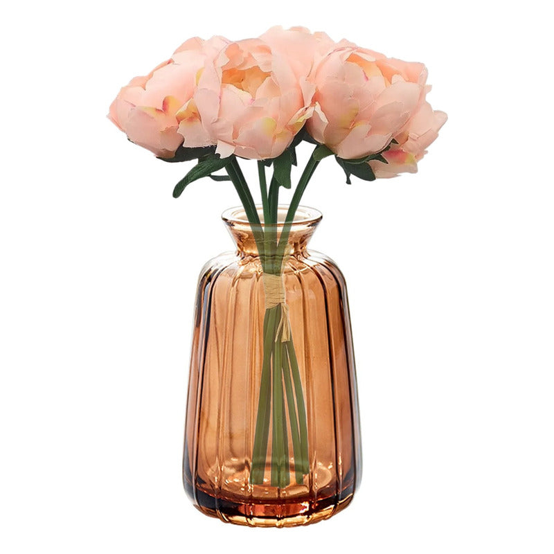 Ramo De Rosas Artificiales Decoración Para Interiores Melon Rosa