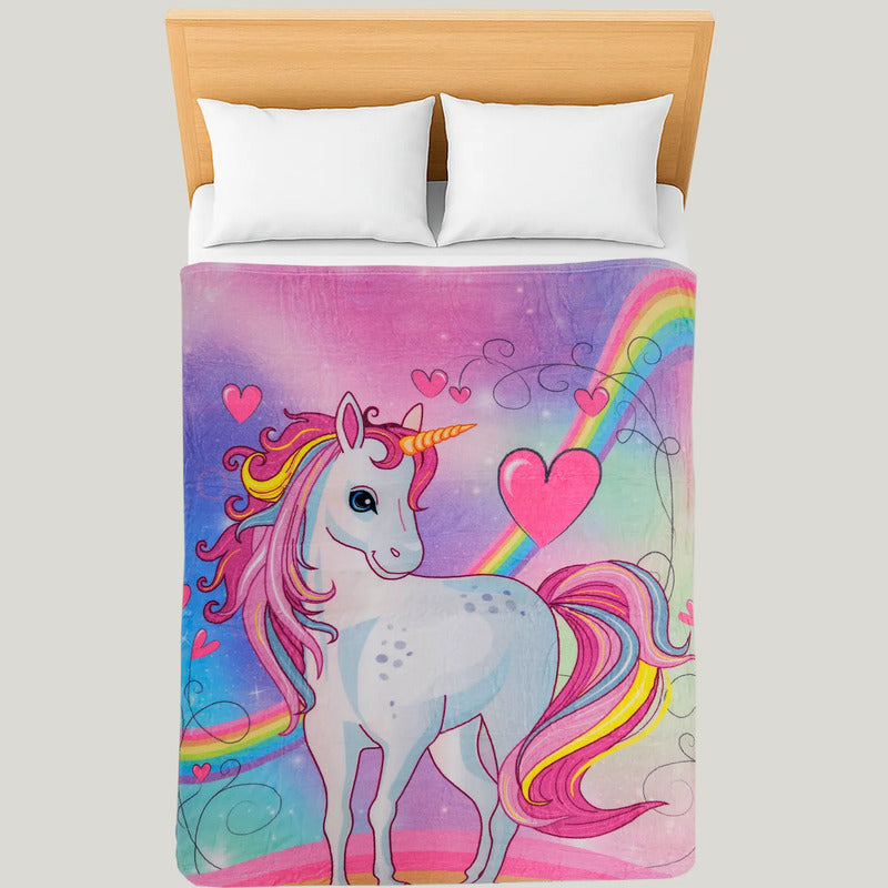 Cobertor Ligero Super Suave Matrimonial Diseños Providencia® Pony Love 850 G Multicolor