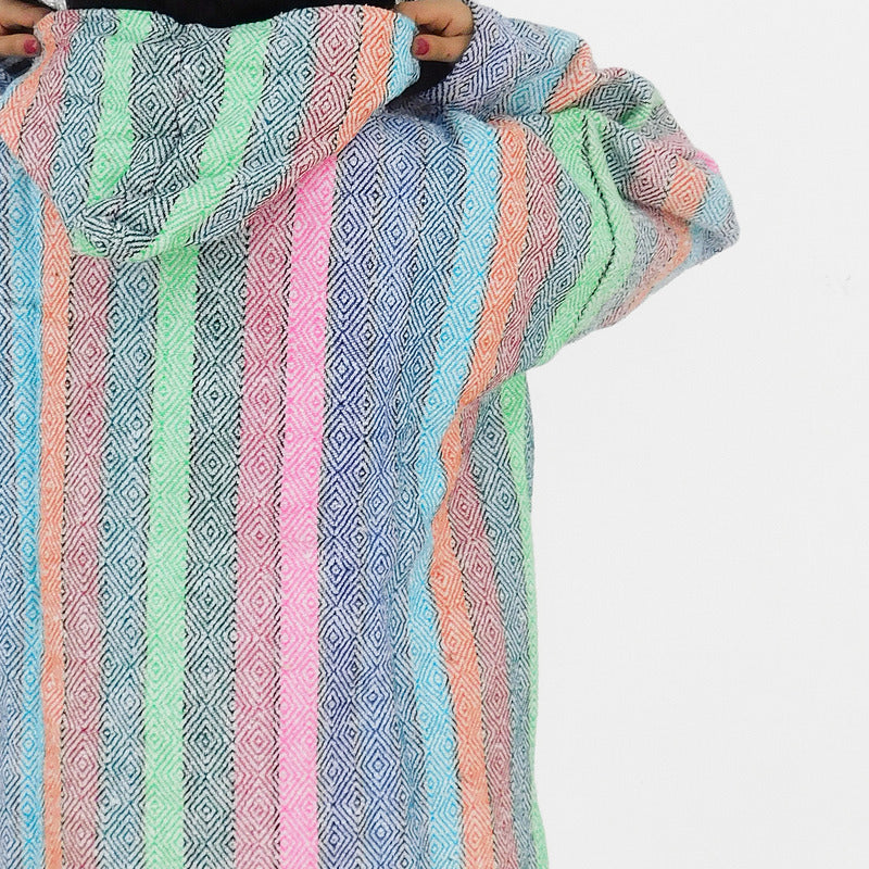 Suéter Poncho Canguro Artesanal Hoodie Acrilico Colores