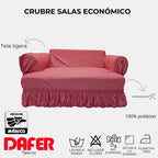 Cubresalas Económico Liso 3 Plazas Faldón Ajustable