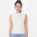 Blusa Cuello Alto Casual Para Mujer O43200 Marca Bobois® Beige Lisa Ch