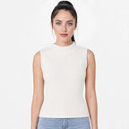 Blusa Cuello Alto Casual Para Mujer O43200 Marca Bobois® Beige Lisa Ch