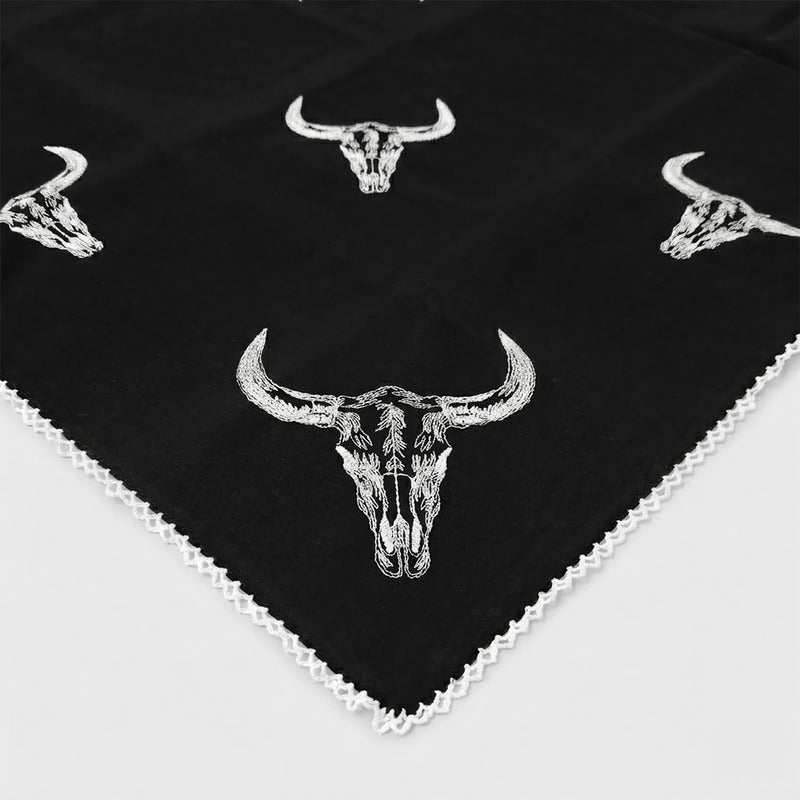 Pañuelo Multiusos Ligero Diseño Tradicional 55x55cm Negro Toros Unitalla