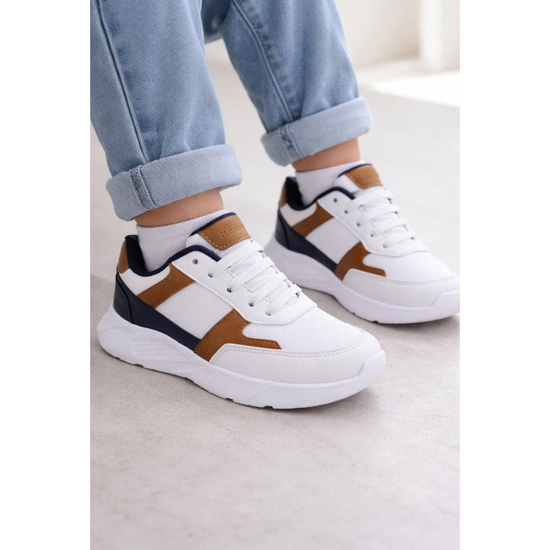 Tenis De Niño Comodo Mod.136900-e Marca Coqueta Y Audaz®