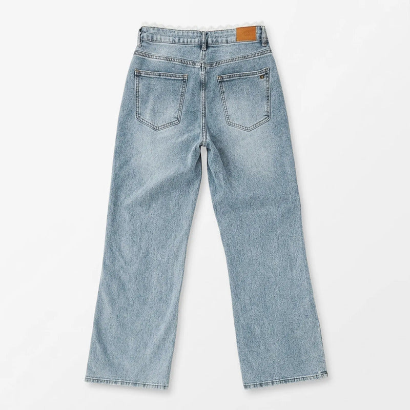 Pantalon Ancho Para Mujer Mod. Dxd0569 Marca Doux® Azul Cielo Lisa 38