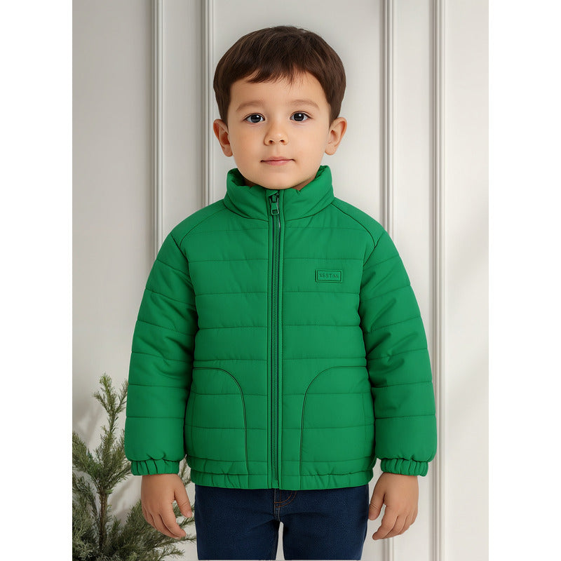 Chamarra Capitonada Para Niño Mod.3493 Marca Mayoral® Verde Limón 4 Lisa