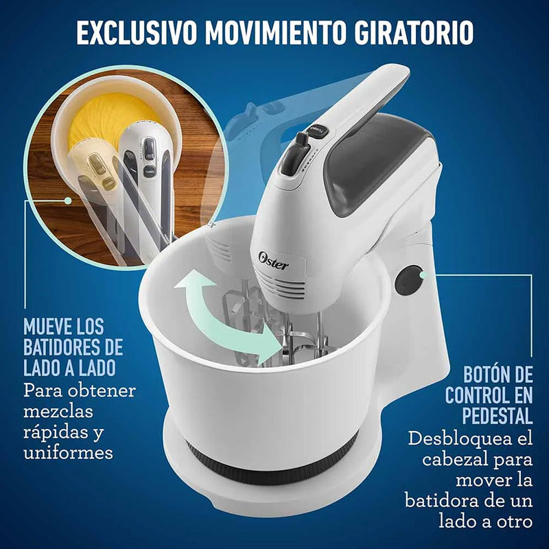 Batidora De Mano Y Pedestal Mod. Fpsths3610 Marca Oster® Blanco