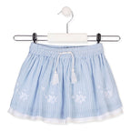 Falda Con Flores Bordadas Mod.016-7060al Marca Losan®