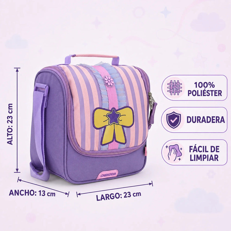 Lonchera Happy Girl Para Niña Mod. Hg70388 Marca Chenson® Lila