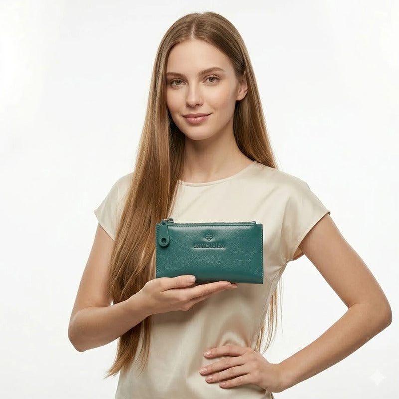 Cartera Con Monedero Para Mujer Mod. Ji 552  Jaime Ibiza® Peltre Liso