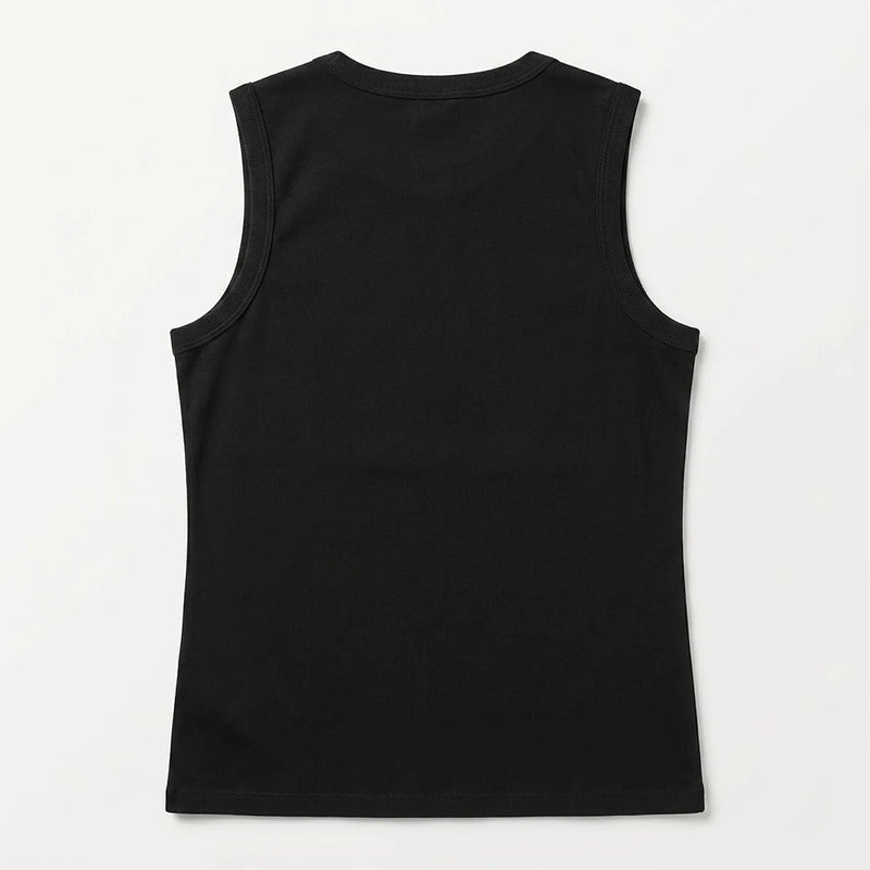 Blusa Básica Suave Sin Mangas Para Mujer Apx-0214 Aspik® Negro Lisa M