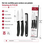 Set Cuchillos Para Verdura Con Pelador 6.7113.33 Victorinox® Negro