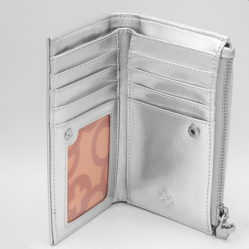 Cartera Con Monedero Para Mujer Mod. Ji 552  Jaime Ibiza® Plateado Liso