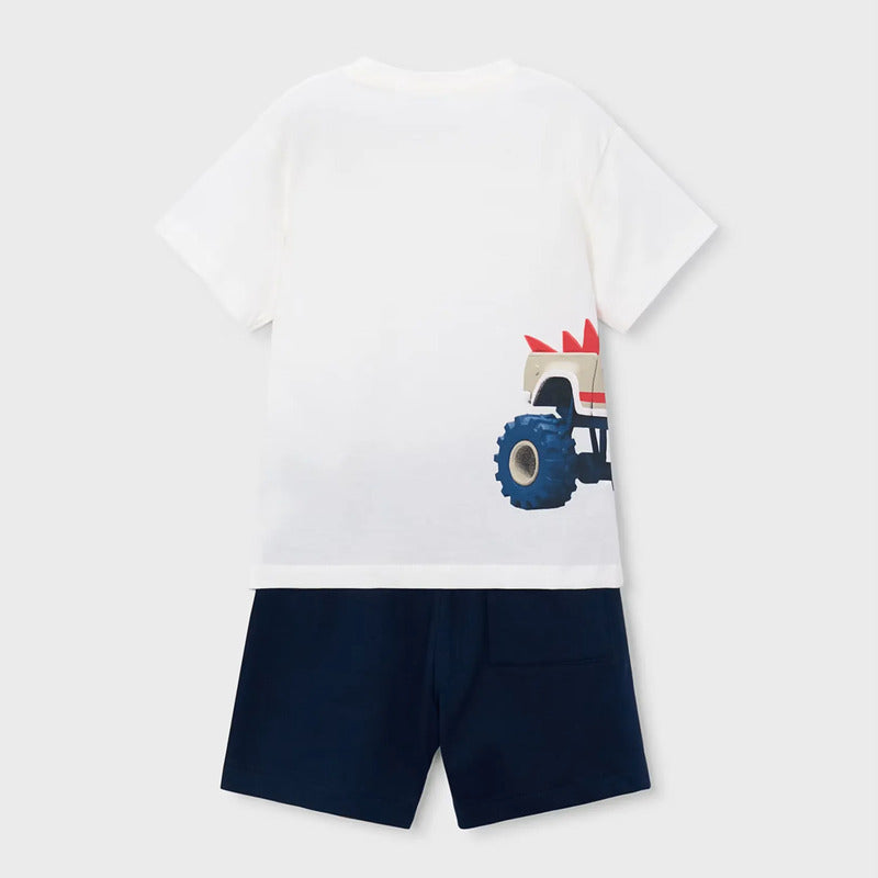 Conjunto Para Niño Short Y Playera Mod.3605 Marca Mayoral® Marino Lisa 8 Años
