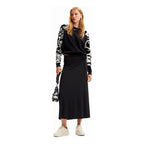 Suéter Suave Para Mujer 23wwjf20/2000 Marca Desigual® Negro Floreado M