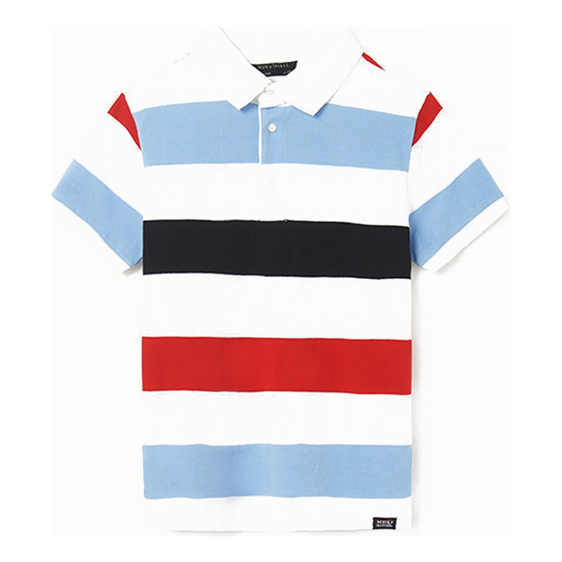 Camisa Tipo Polo Para Niño Mod.6101 Marca Mayoral® Multicolor Rayas 12