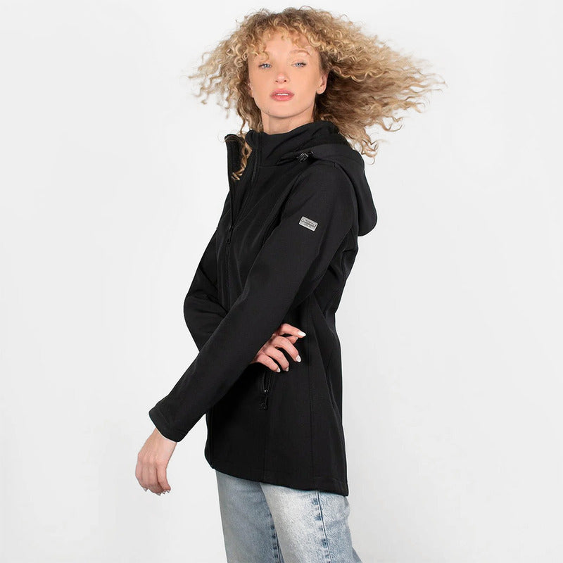 Chamarra Para Mujer Mod.dw89-pol7888 Marca Greenlander® Negro 1xg Lisa