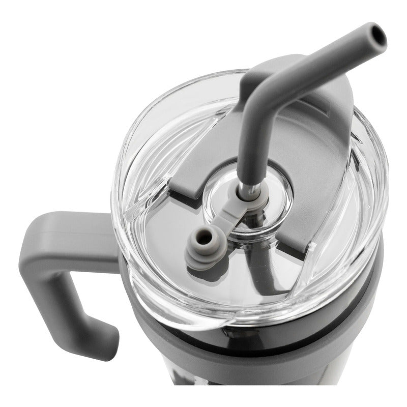 Termo Doble Pared Acero Inoxidable Con Asa/popote 1.2l Nuvó®