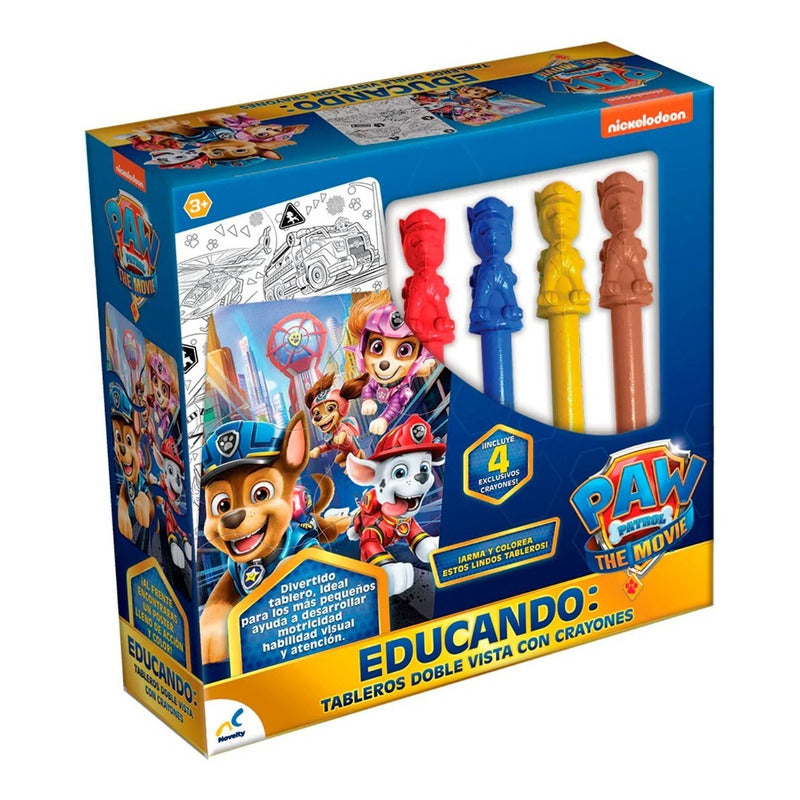 Rompecabezas  Doble Vista + 4 Crayones Paw Patrol Novelty ®