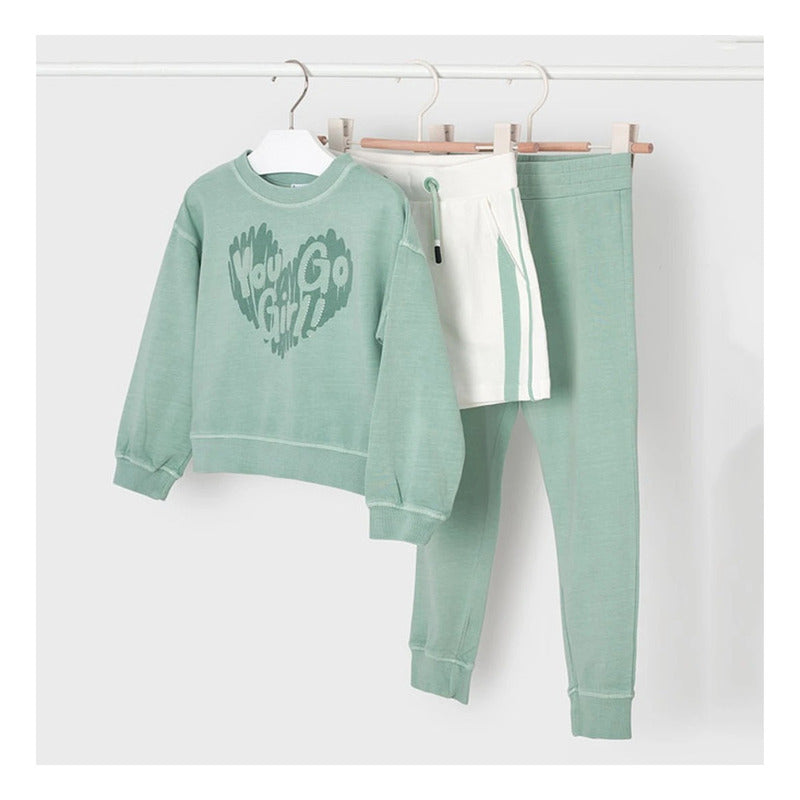Conjunto Deslavado De Niña Sudadera+pans+short 3841 Mayoral® Jade Lisa 5 Años