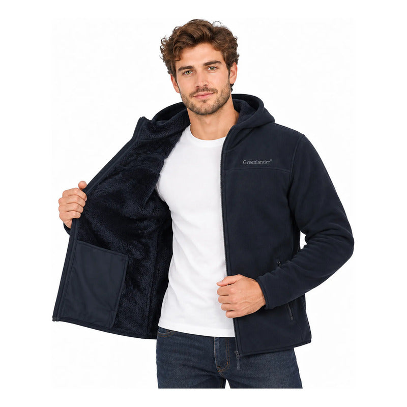 Sudadera Polar Fleece Para Hombre Cw90-fce8579 Greenlander® G Navy Lisa